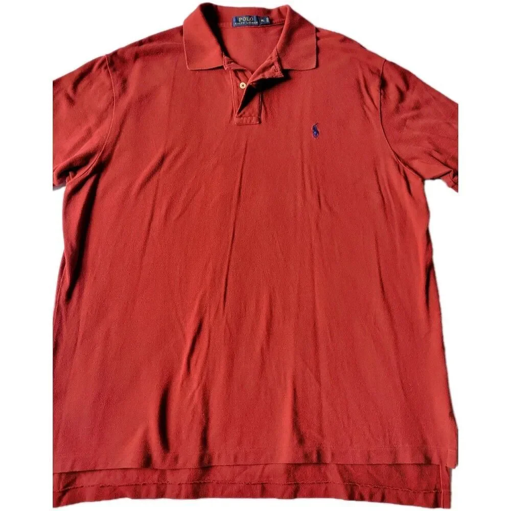 Polo Ralph Lauren Casual Collared Short Sleeve Polo Shirt Mens Size XL Red